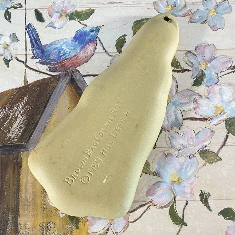Brown Bag Cookie Art Vintage 1989 Momma Rabbit Mold Farmhouse Decor